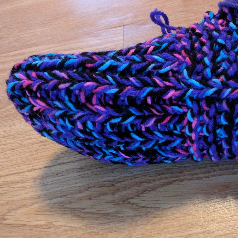 Ladies handmade knit house slippers